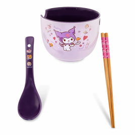 Sanrio Kuromi 20-Ounce Ramen Bowl With Chopsticks and Spoon Set