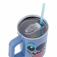 Stitch Big Face 40oz Stainless Steel Tumbler with Handle & Straw
