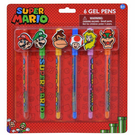 Super Mario 6pk Gel Pens on Blister Card