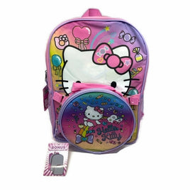 Hello Kitty Sweet Candy Glitter 16 Inch Backpack with Round Detachable Lunch Bag