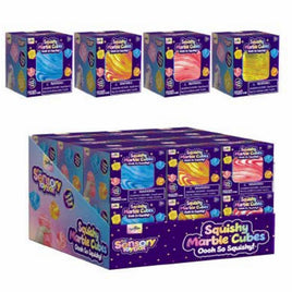 Large Marble Squishy Cube Asst- 4 Assorted Colors-9pcs PDQ