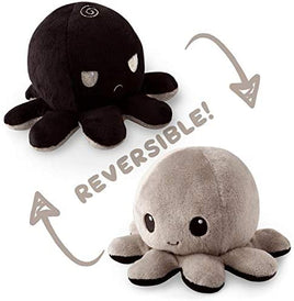 TeeTurtle™:Reversible Octopus Plush-Black&Grey