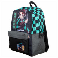 Demon Slayer Checker Print Backpack w/ Laptop Pocket