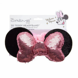 Disney Minnie 3D Teddy Headband with Princess Pink Sequins Bow in a Display Box