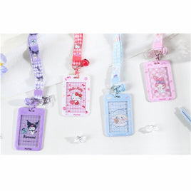 Hello Kitty & Friends Good Time Series Plastic ID Holder Lanyard with Bell Charm Asst-Set of 12