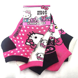 Sanrio Hello Kitty Kids 5pk Socks(Size 6-8.5)-Ver B-Pink/Black