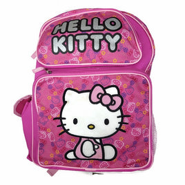 Hello Kitty 16" Pink w/ Small Print School Backpack
