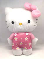Hello Kitty Pink Flower  Overalls LG  Plush Back Pack