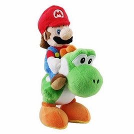 Mario Riding Yoshi 8" Plush-Sanei