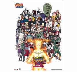 NARUTO CAST 10TH ANNIVERSARY WALL SCROLL