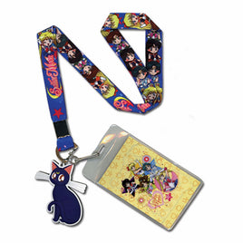 Sailor Moon SD Main Girls Lanyard w/Luna PVC Charm&ID Holder