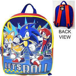 Sonic "Let's Roll" 15 Inch Plain Front Backpack