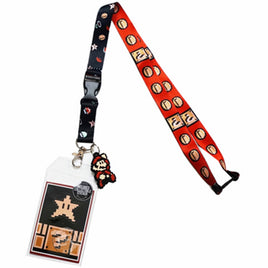 Super Mario Lanyard w/ ID Holder and Charm