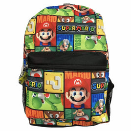 Super Mario Square Block Print 16 Inch Backpack