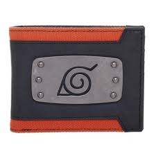 Naruto Leaf Metal Badge Bi Fold Wallet